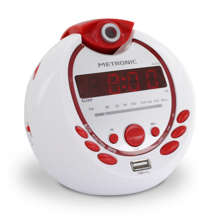 Metronic 477021 - Radio Reloj Despertador Digital para niños con Reloj proyector Techo