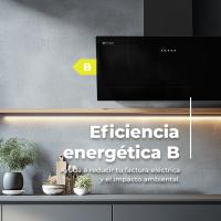 Campana Extractora Decorativa EVVO CE40 Cristal Black, 60 cm, 350 m³/h, 3 Velocidades, Energía B - details 2