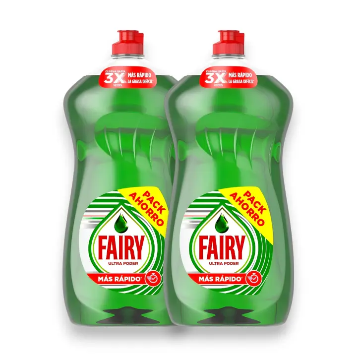 Lavavajillas Fairy Ultra Poder Original 1190ml Lavavajillas Liquido con Limpieza Antigrasa Hasta 3 Veces Más Rápida Pack Ahorro de Fairy Ultra Poder 2 y 4 Unidades P&G - 1