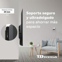 Soporte de TV pared fijo de bajo perfil para pantallas de 14 a 43 pulgadas. VESA máximo de 400 x 400 mm - TD Systems P20X25F22 - details 2