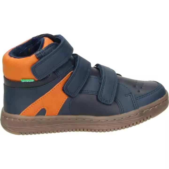KICKERS | Botas Kickers para Niño – Botas Casual en Color Azul Marino con Detalles en Naranja – Botas Cómodos con Triple Velcro – Máxima Sujeción – Cómodos – Modelo 739363-30-10 - 1