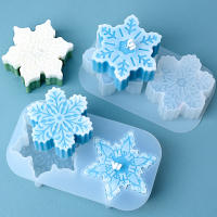 Molde De Silicona Para Colgante De Copo De Nieve DIY Herramienta De Arte Y Manualidades Navideñas Decoración De Hogar Con 2 Agujeros Para Velas Aromáticas Hechas a Mano - details 0