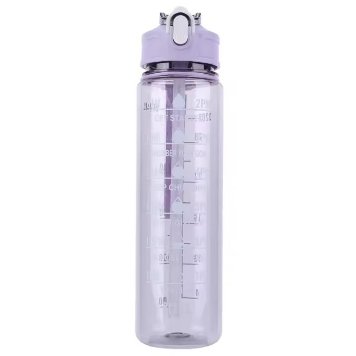 Botella Deportiva De Agua Con Tapa Y Mangos De 800ml Para Niños Y Niñas Botella Motivacional Portátil Para Deporte Y Viajes - 1