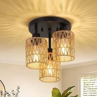 Lámpara Colgante Bohemia De Rotura Con Sombrilla De Rotura Vintage Y Bambú Luz De Techo Ecológica Para Sala De Estar - details 1