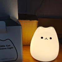 Lámpara Nocturna Para Bebé De Gato Mini Popular 7 Colores Toque Cambio De Color Protección Ocular Luz De Noche Para Dormitorio Regalo Para Niños - details 4