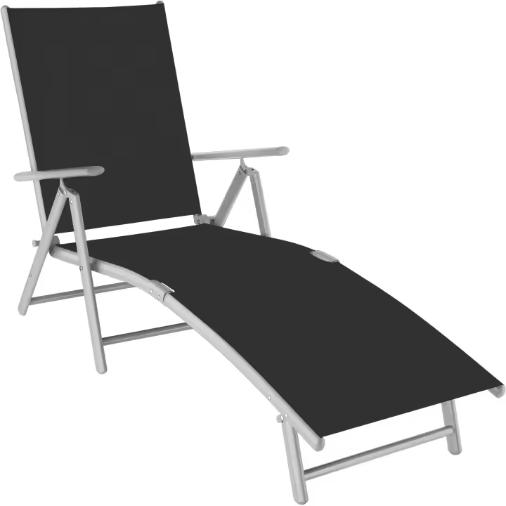 Tectake - Tumbona Marisol  Respaldo reclinable en 7 posiciones  Trenzado de alta calidad en fibra textil  Estructura robusta y estable de aluminio - 1