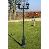 vidaXL Farola de jardín 2 brazos 215 cm verde oscuro/negro aluminio - details 0