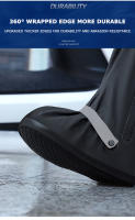 Cubrezapatos Impermeables Antideslizantes Para Hombres Y Mujeres Botas De Lluvia Altas Resistentes Al Desgaste Con Cubierta De Goma Para Motocicleta - details 9
