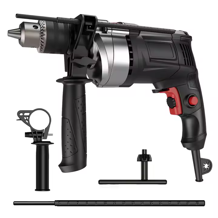 3000RPM Taladro eléctrico multifunción, martillo eléctrico de impacto potente, herramientas eléctricas de velocidad infinitamente Variable, 220V herramienta de perforación de agujeros de pared para el hogar, velocidad ajustable - 1