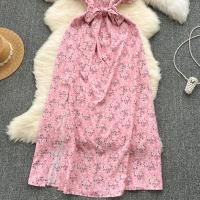 Vestido Bohemio De Verano Para Mujer Estampado Floral Vintage V-Neck A-Line Midi Con Abertura Elegante Ropa Casual Female - details 24