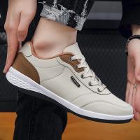 Zapatos De Hombre Impermeables Para Primavera Y Otoño Tenis De Cuero Deportivos Antideslizantes Suela De Goma Para Caminar Y Deporte - details 18