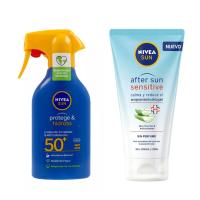 NIVEA SUN PACK - PROTEGE&HIDRATA Protección Solar Factor 50+ Pistola  270ml + After Sun Sensitive 175ml. - details 0