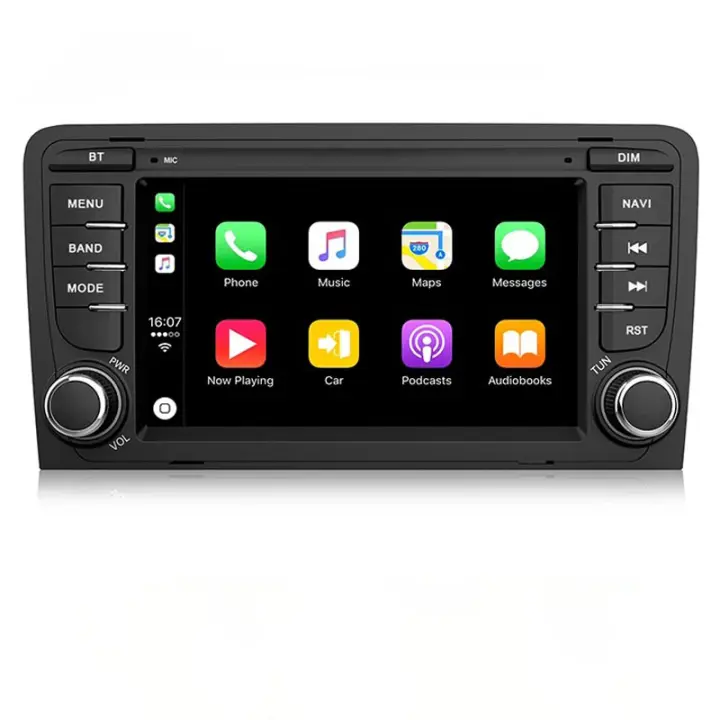 AWESAFE inalámbrico CarPlay Android Auto Radio para Audi A3, 8P, 2003 2004 2005 2006 2007 2008 2009 2010 2011 2012 coche reproductor multimedia GPS 2 din autoradio volante controles RDS Bluetooth - 1