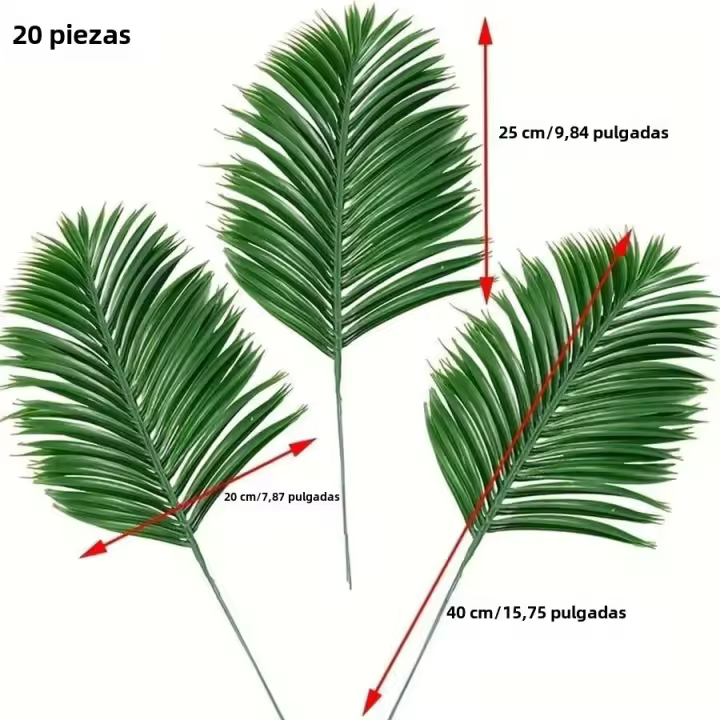 20pcs Flores Artificiales De Palma Tropical Con Tallos Resistente a La Oxidación Decoración De Escena Y Hogar - 1