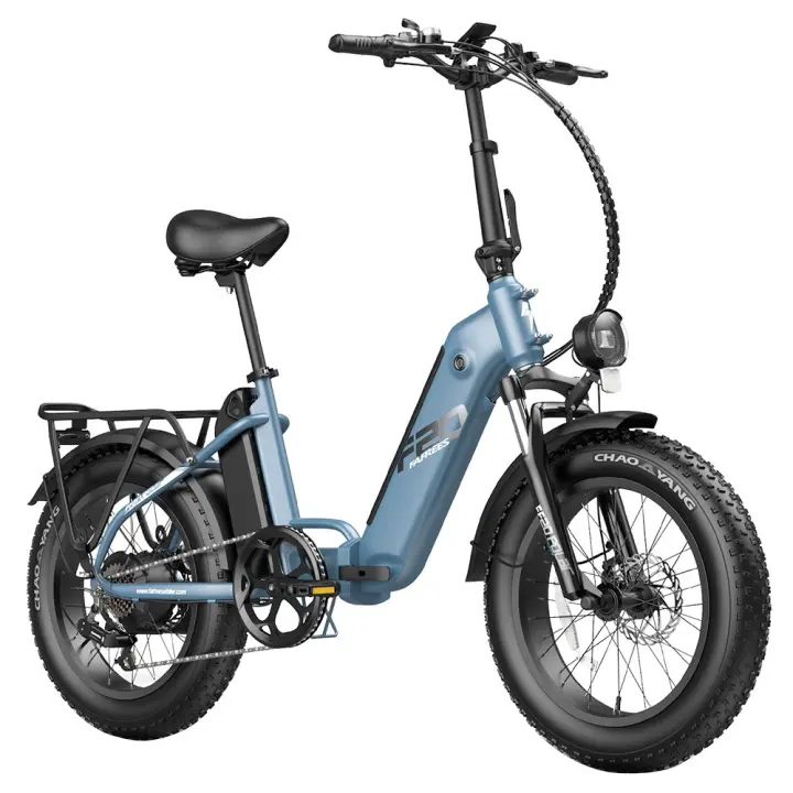 Bicicleta Eléctrica Fafrees FF20 Polar, Motor de 48V 500W, Velocidad Máxima de 40Km/h, Doble Batería de 10.4Ah para 150KM de Autonomía, Neumáticos CHAOYANG de 20"x4.0", Frenos de Disco Dobles, Cambio SHIMANO de 7 Velocidades, Pantalla LCD a Color - Azul - 1