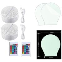Lámparas LED 3D Luz Nocturna Con Control Remoto Inteligente Y Cable USB RGB Para Decoración De Dormitorio Regalos - details 1