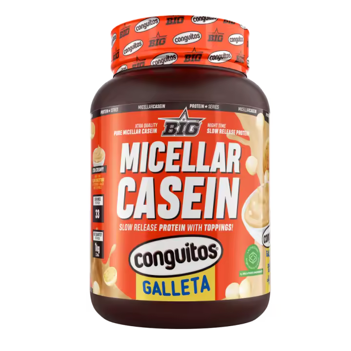 MICELLAR CASEIN Conguitos Blanco Galleta (1KG) - Big + mix regalo  Deliciosa  Baja en azúcares  Baja en grasas  Saludable  Caseína - 1