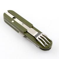 Kit De Comedor Portátil De Acero Inoxidable Verde Militar Cuchillo Fork Cuchara Abrebotellas Para Camping Y Picnics - details 2