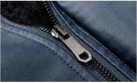 Chaqueta De Béisbol Para Hombres Corte Slim Fit Collar Erguido Cuero PU Nueva Jaqueta De Cremallera Moto Bomber Jacke Male - details 14