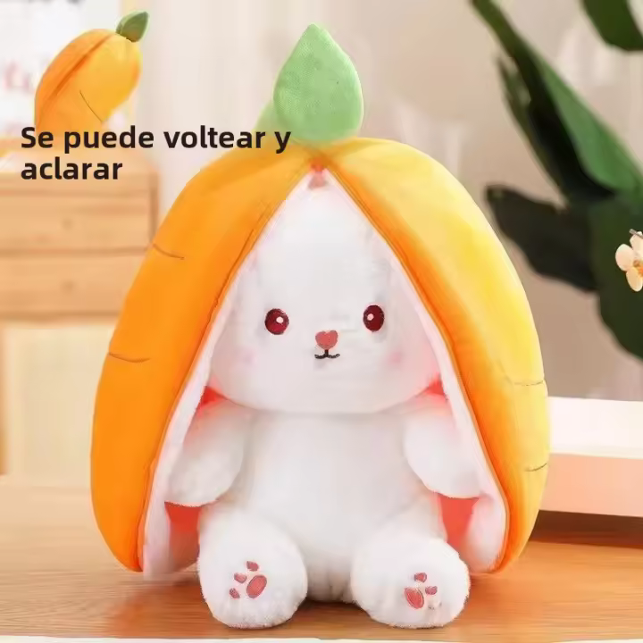 Muñeco De Peluche Transformable De Pascua Conejo Con Fresa Y Zanahoria Juguete De Peluche Para Niños Y Adultos - 1