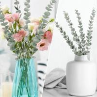 20pcs Hojas De Eucalipto Artificiales 38CM Ramas De Hojas Verdes Y Flores Para Arreglo Floral DIY Centros De Mesa Decoración De Boda Y Hogar - details 1