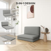 Sofá convertible 3 en 1, tapizado, moderno Estilo, Tecnología, experiencia inteligente, ajustable de 15 ° a 160 °, acabado aterciopelado, Sofá Cama tapizado, dormitorio, Hall de estar, gris Claro, capacidad de carga 240 kg - details 4