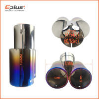 Eplus Tubo De Escape De Estilo Para Coche Muffler Universal Dual Salida De Acero Inoxidable Tamaño Variado Throat Pipe Tip Flat - details 0