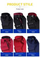 Camisa De Encaje Para Hombre Talla Grande Moda Casual Negra Roja Azul Marfil Estilo Ingles Slim Fit Con Rayas Para Trabajo Y Social - details 6