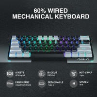 Teclado Mecánico Gamer AULA F3261 Con Software Personalizable RGB 60% Layout Para Tablet Teclas Hotswap Material PBT Certificación CE - details 0
