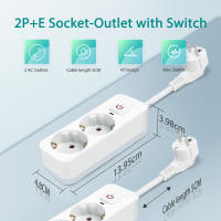 Aigostar Regleta Enchufe, Alargador Enchufe de 2/3/4 Tomas, Enchufe Multiple Regleta con Interruptor, Blanco - details 0