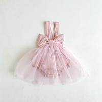 Bailarina Romper Para Bebés Niñas 0-2 Años Vestido De Malla Con Gran Lazo Traje De Baile Princesa Estilo Activo Ropa De Verano - details 10