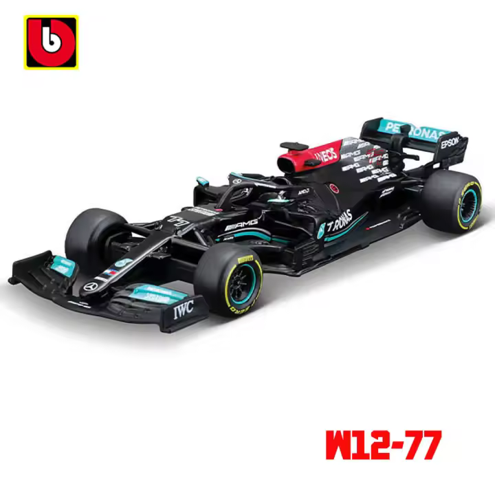 Modelo De Coche De Lujo Bburago 1:43 Mercedes-AMG Petronas F1 Team 2022 Hamilton W13 W12 W10 W07 Colección De Juguetes Para Adultos Y Niños - 1
