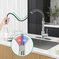 Grifo de Cocina Moderno de Maple inoxidable con válvula de bola, tratamiento de surface cepillado, Caño Grados giratorio de 360, pulverizador de doble función para Agua fría y Caliente-Níquel cepillado - details 7