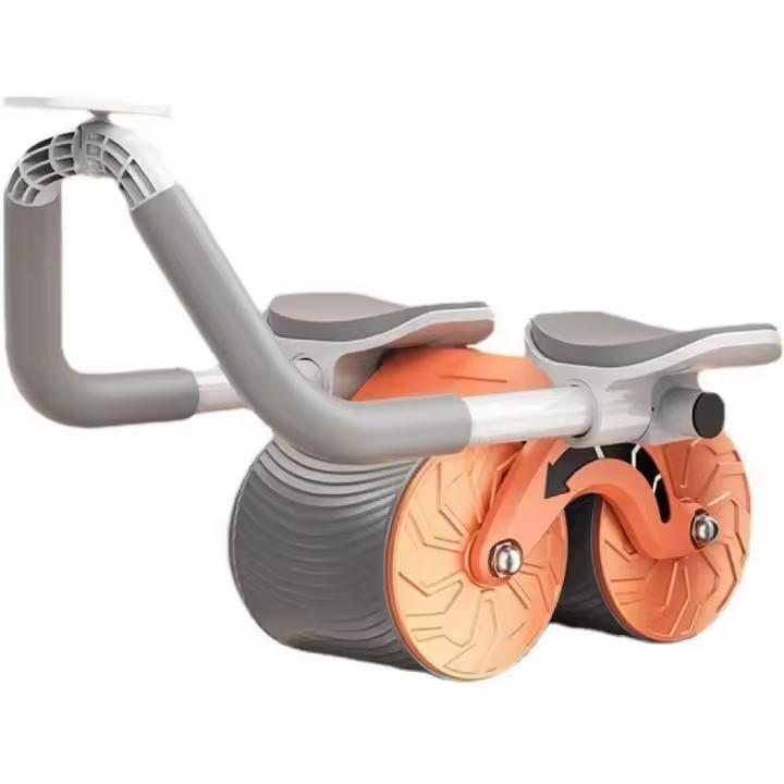 Entrenador abdominal con rodillo HAZARA, rueda de ejercicio abdominal con rebote automático, rodillo AB plano para entrenador central, equipo de gimnasio para el hogar con temporizador y rodilleras para ejercicios de fortalecimiento abdominal 2 en 1 - 1