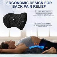 Cojín Lumbar ergonómico de Espuma viscoelástica, cojín Lumbar para Respaldo, cojín Lumbar para Asientos de Coche y sillas de Oficina (Negro) - details 3