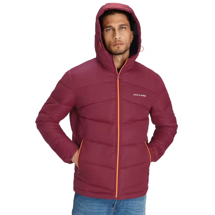 Cazadora Jack & Jones JJglobus - Chaqueta acolchada Jack and Jones con capucha para hombre - Abrigo ligero entretiempo con cremallera - 1
