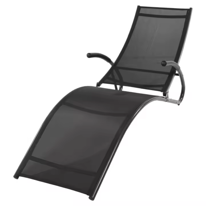 ProGarden Tumbona plegable negro 174x59x87 cm - 1