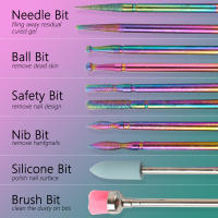 Kit De 19 Piezas De Brocas Para Uñas Con Corte De Corte Y Archivo Eléctrico Cerámica Acrílica Gel De Uñas Herramientas De Arte De Uñas - details 10