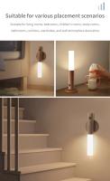 Luz Nocturna Sensor De Cuerpo LED Diseño De Madera Para Dormitorio Luz De Pared Manejable Luz De Lectura De Escritorio Iluminación De Pasillo Baño - details 5