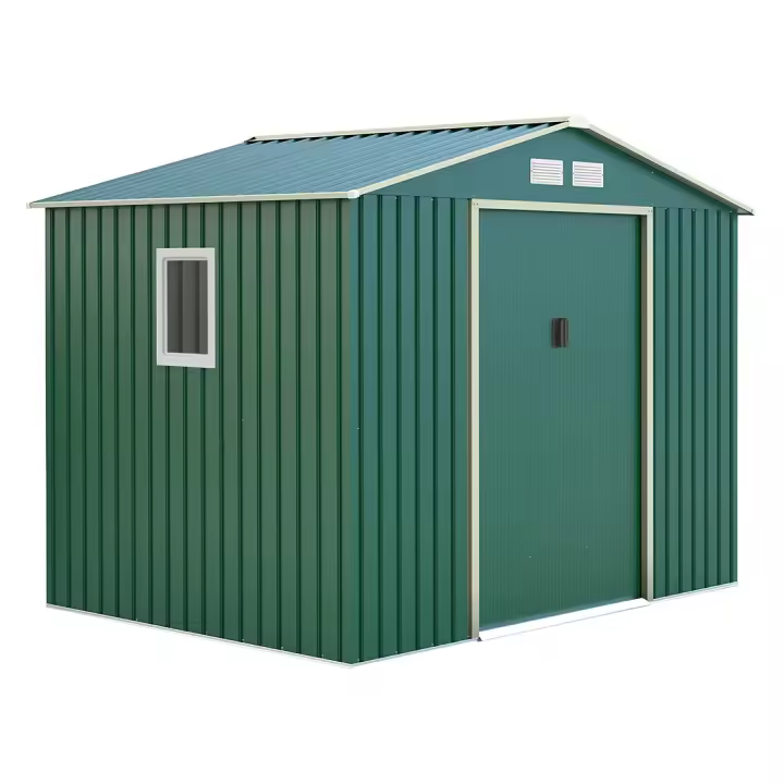 CASETA METALICA MALLORCA VERDE HIGH DOOR 2.78X2.11X1.94 M - 1