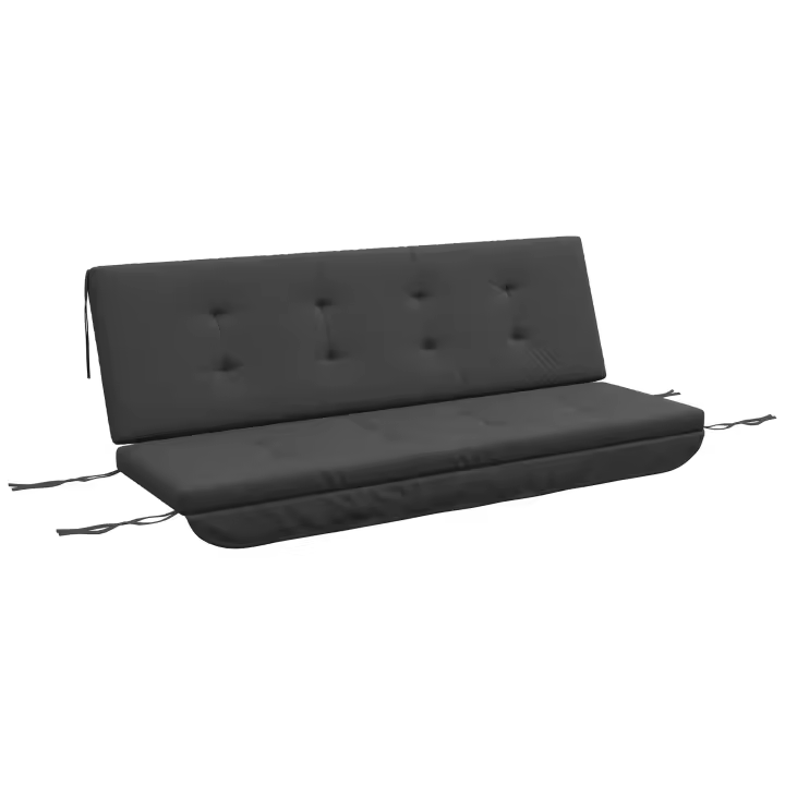 Outsunny Juego de cojines para columpio de porche 170 cm, cojín para silla, cojín para columpio, cojín para asiento, columpio de jardín, cojín para respaldo, cojín lateral, gris oscuro - 1