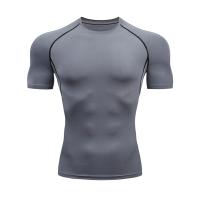 Camiseta De Compresión Para Hombre Verano Deporte Fitness Gimnasio Secado Rápido Running Tops De Entrenamiento Cuello Redondo T-Shirt Deporte Corporal - details 1