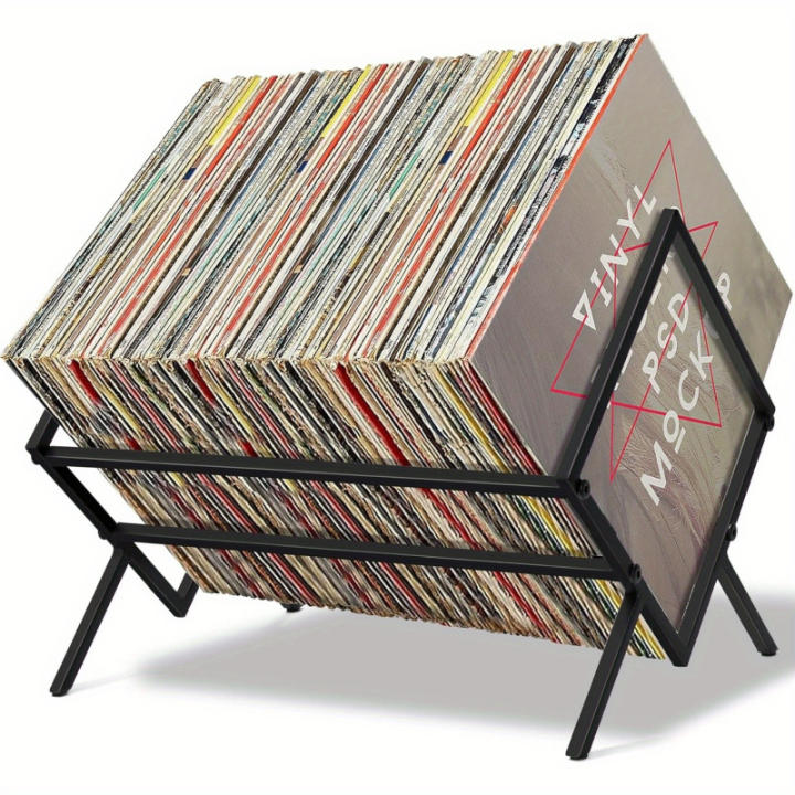 Estante De Almacenamiento Para Discos De Vinilo 80 Lps Metal Resistente Y Duradero Organizador De Álbumes Para Casa Y Oficina