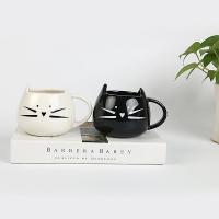 2-Pack lindo gato taza de café conjunto cerámica gatito té par tazas para amantes del gato 12 oz (blanco y negro) - details 0