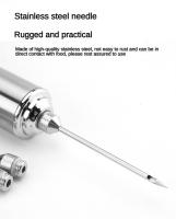 Juego De 7 Syringes De Acero Inoxidable 304 Para Asado Y Aromatización De Pollo Y Pavo Herramienta De Inyección Para Carne - details 5