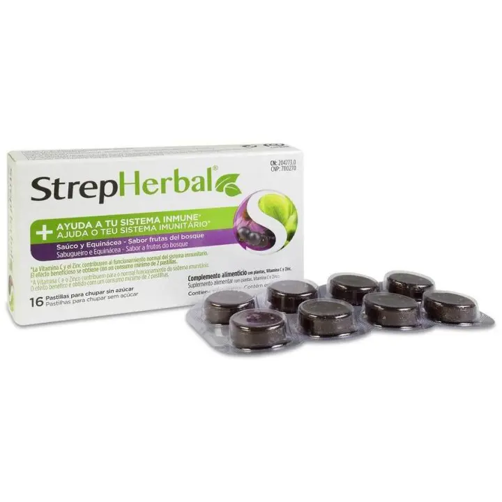 Strepherbal Saúco Y Equinácea Sabor Frutas Del Bosque 16Comp - 1