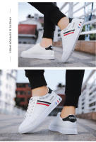 Zapatos Para Hombre Blanco Moda 2024 Cuero Cómodo Casual Planos Tallas Grandes Jóvenes Escuela Patinaje Zapatillas - details 17