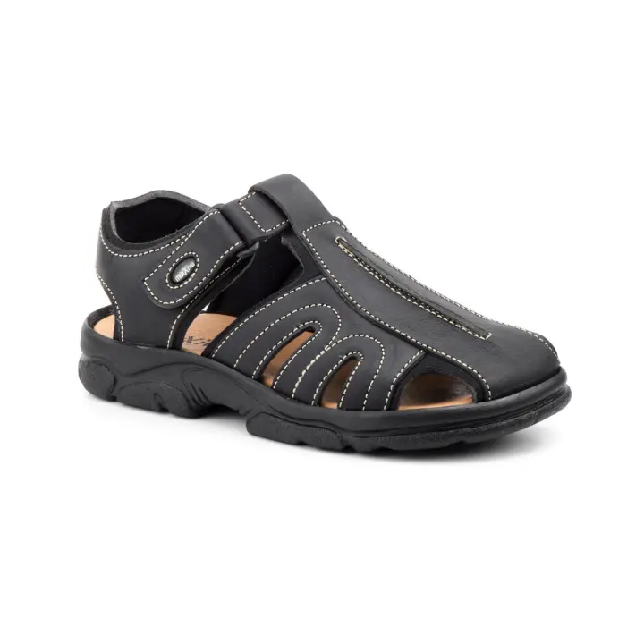 Morxiva Sandalia Californiana Bio Hombre Piel Negro 7018 Hecho en España - 1