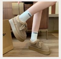 Botas De Invierno Para Mujer Con Cordones Antideslizantes Y Lona De Microfibra Botines De Punta Redonda Y Suela De Goma Aislante Y Confortables - details 7