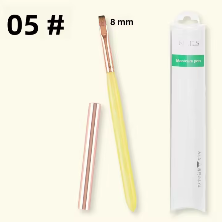Cepillo De Uñas Con Cabello De Nylon Para Arte De Uñas Cepillo De Línea Para Pintura De Uñas Acrílico UV Gel Polvo De Uñas Y Pó De Uñas - 1